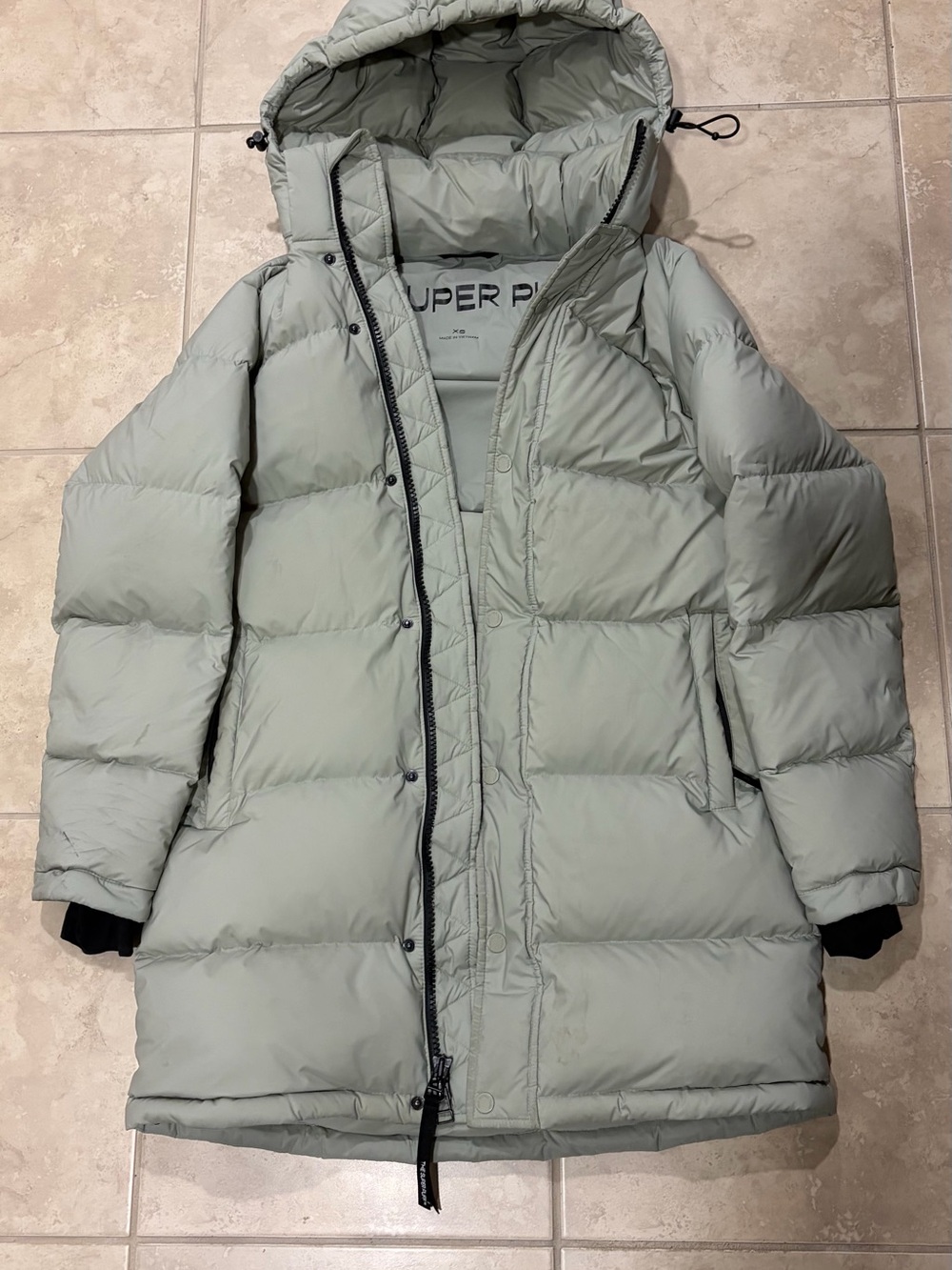 Aritzia Super Puff Long Puffer Jacket - Sage Green